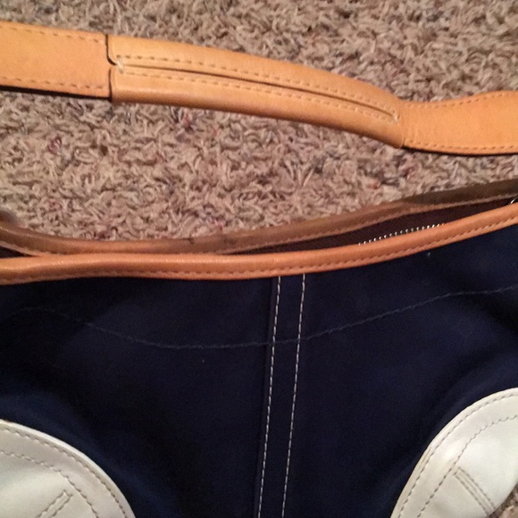 COACH Blue canvas and leather small bag - Picture 4 of 4